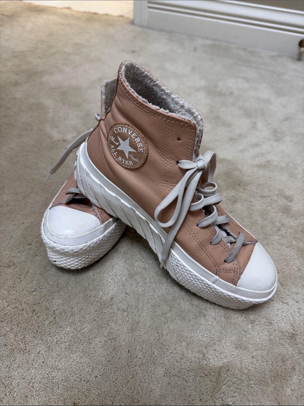 Converse Women's Blush Pink High-Top Platform Sneakers